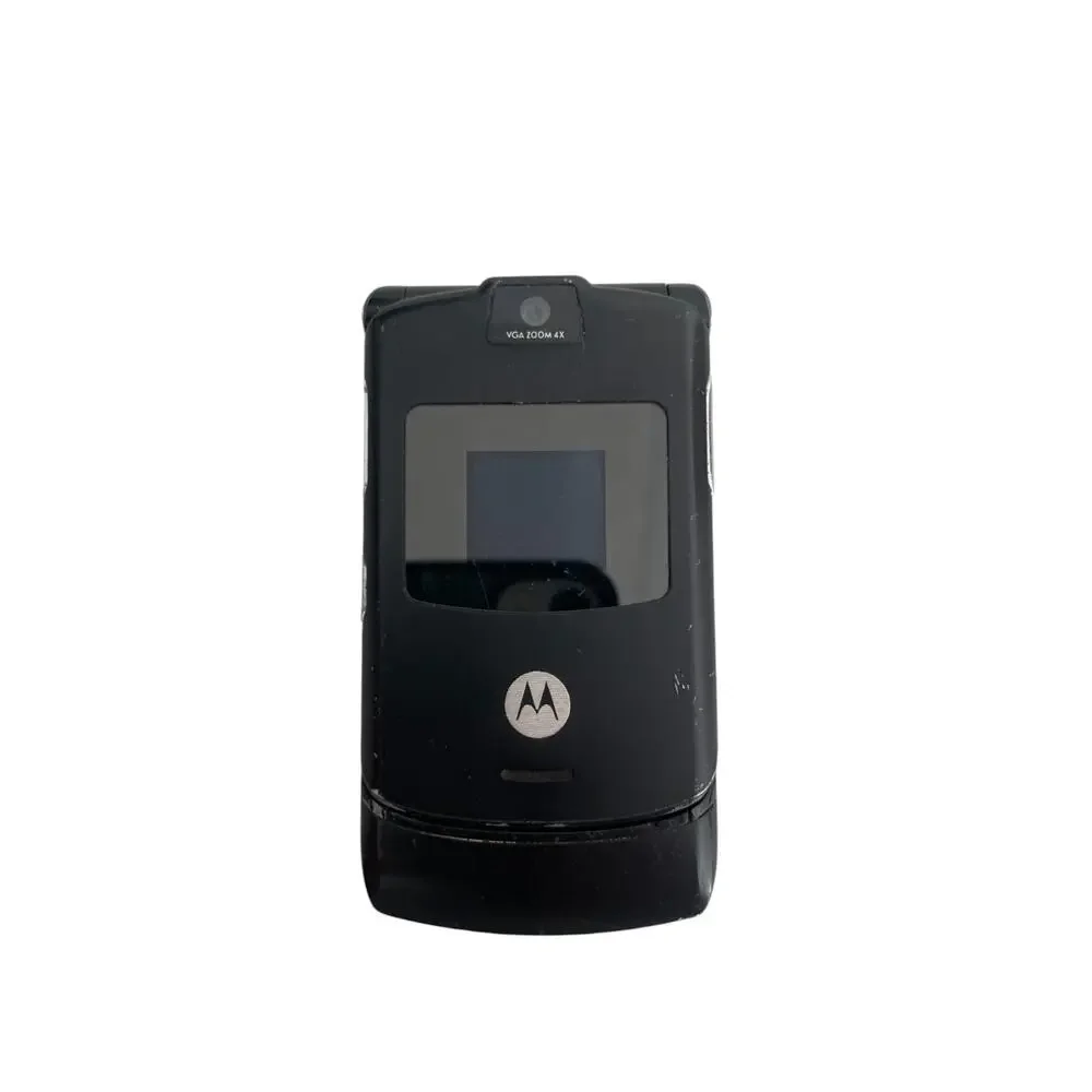 Vintage Motorola AT&T Razr VGA Zoom 4x Flip Cell Phone Black UNTESTED